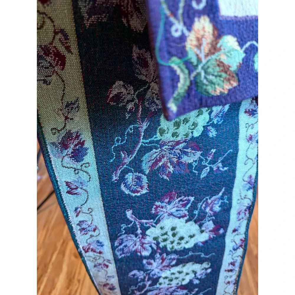 Vintage Grape Vineyard Tapestry Table Runner Tuscan French Country Decor